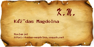 Kádas Magdolna névjegykártya